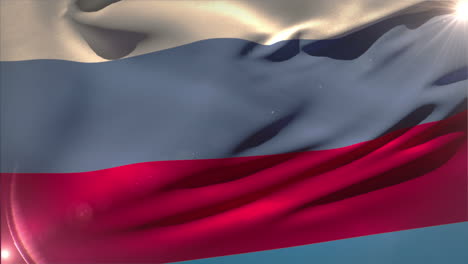 large russia national flag waving