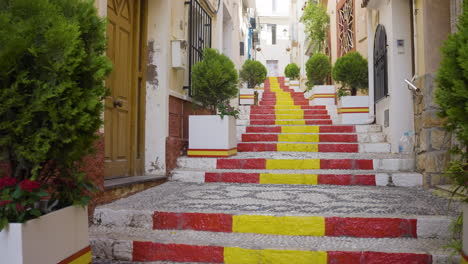 colorful stairs in a spanish alleyway