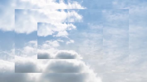 nubes en el cielo azul en tres tamaños de pantalla