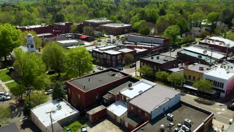 camera push in and tilt showing downtown hillsboro, north carolina