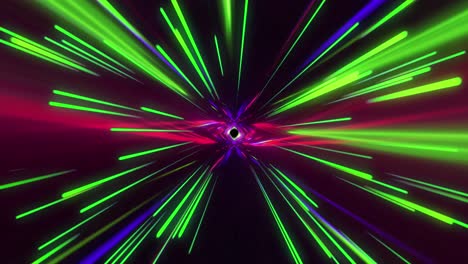 animation of tunnel of glowing light trails of data transfer