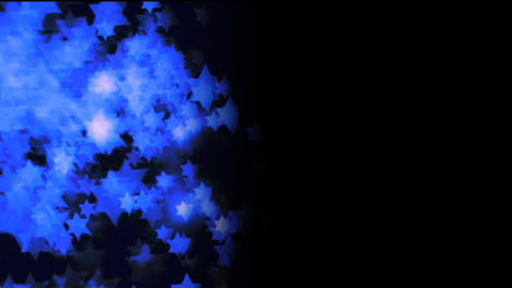 glowing blue stars on black background