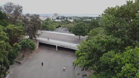 view of drone over flying park mirador de santo domingo, emblematic park for the family