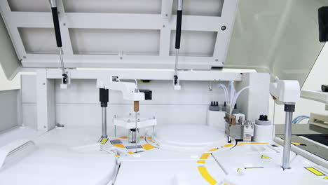 new advanced technology equipment work in modern science laboratory. some parts of apparatus move periodically.