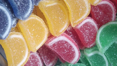 assortment of colorful jelly fruit snacks