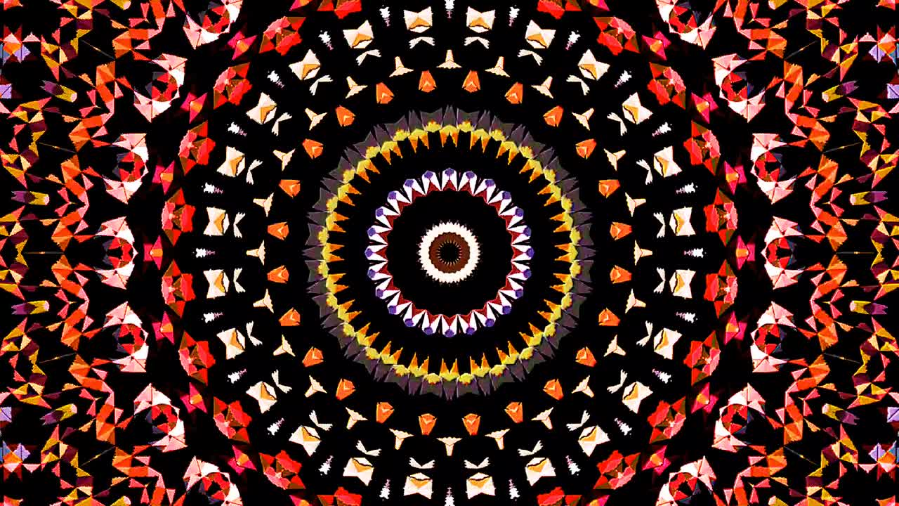 hermoso caleidoscopio abstracto que brilla, una luz radiante que regula los movimientos sutiles