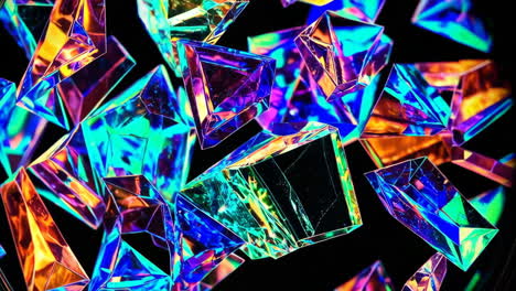 vibrant abstract geometric luminous prisms