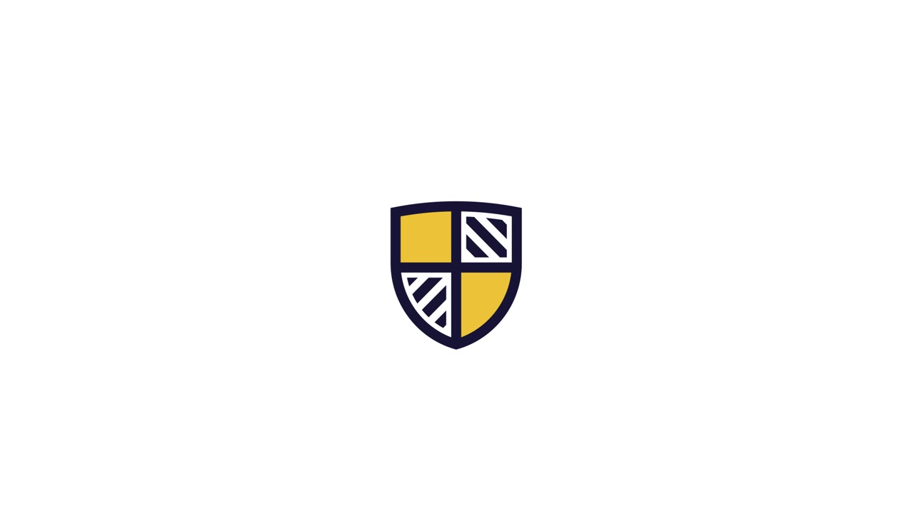 Minimalist Shield Logo Animation on White Background