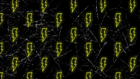 animación de relámpago sobre fondo negro