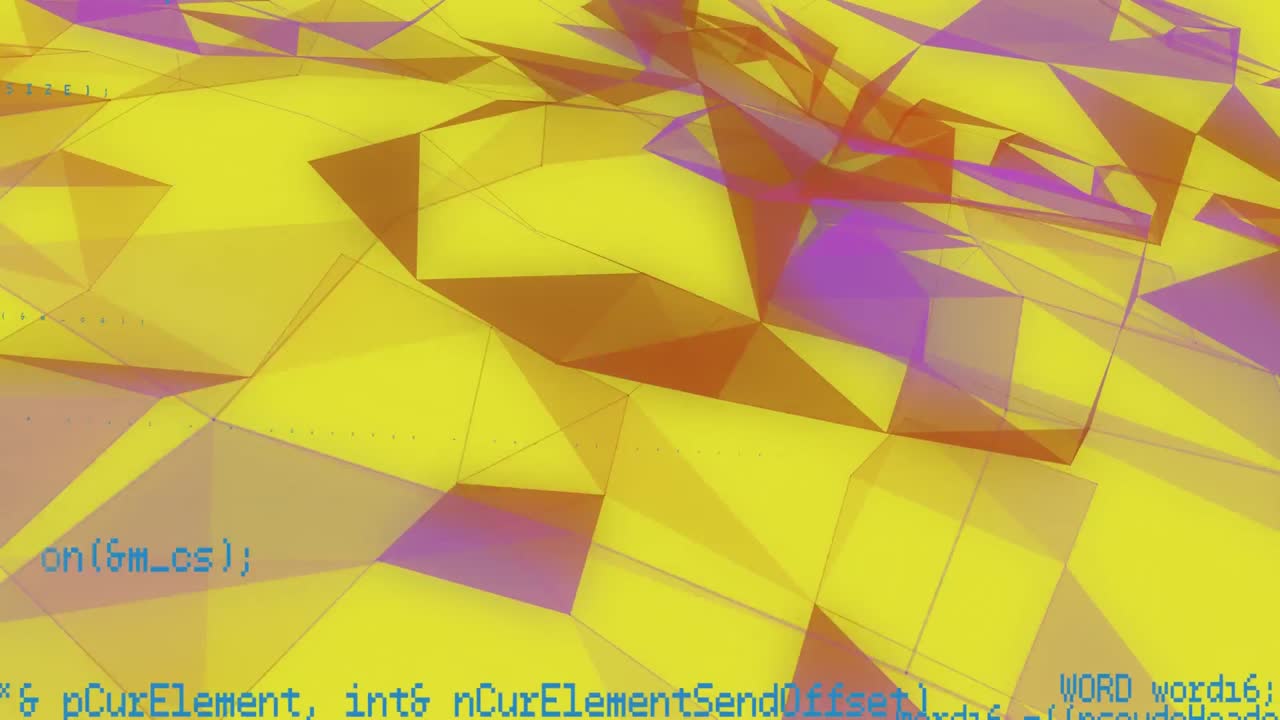 Animation of network of connections in yellow and pink and blue data processing