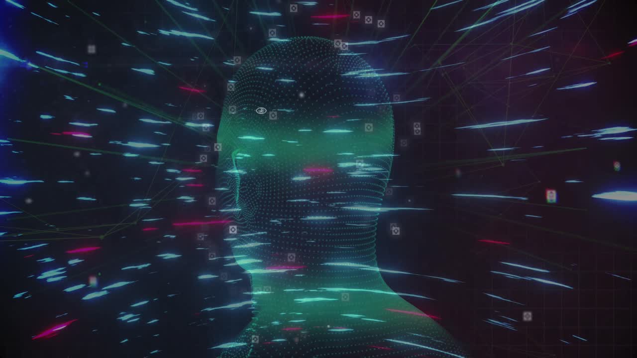 아이콘과 연결 네트워크와 함께 지구의 애니메이션