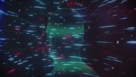 animación del globo con iconos y red de conexiones
