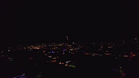 Flying-up-Aerial-of-Mindarie-fireworks-over-the-marina-and-the-ocean