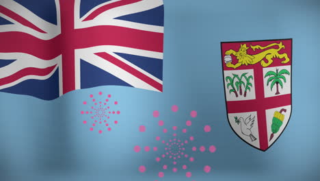 animación de confeti sobre la bandera de fiyi
