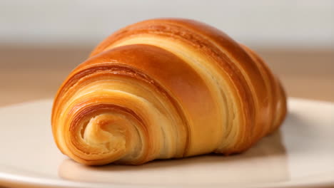 A golden croissant on a plate