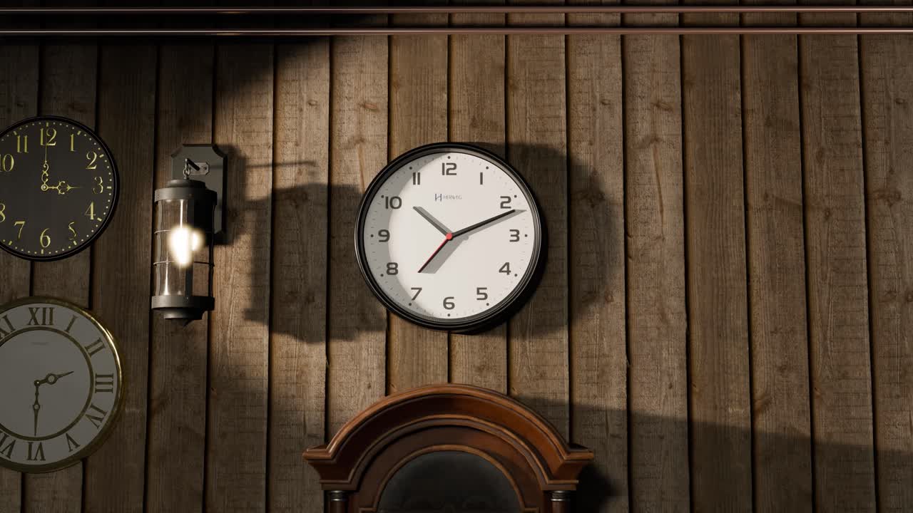 Premium stock video - 3d animation of a typical modern clock on a ...
