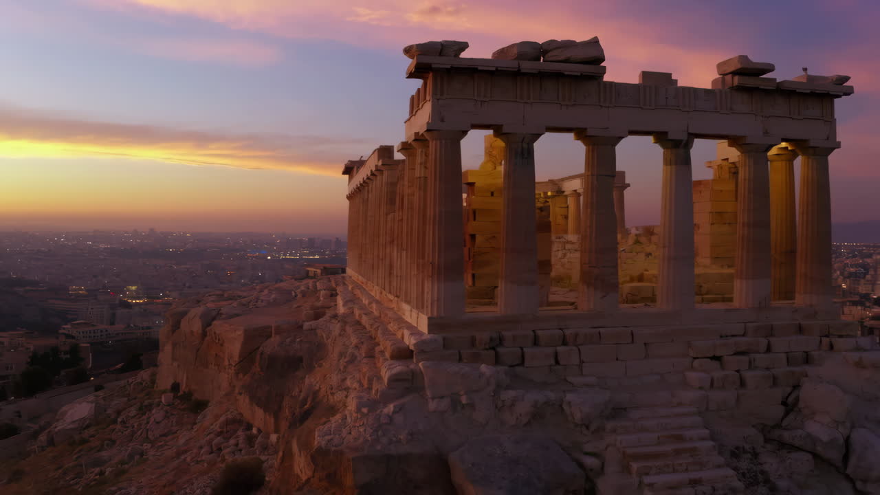 The Parthenon on the Acropolis in Athens at Sunset