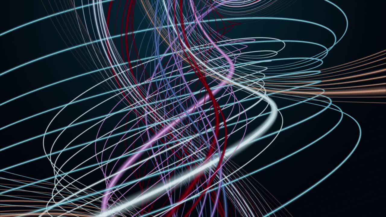 느린 동작에서 줄무 파동 객체와 환상적인 애니메이션, 4096x2304 루프 4k