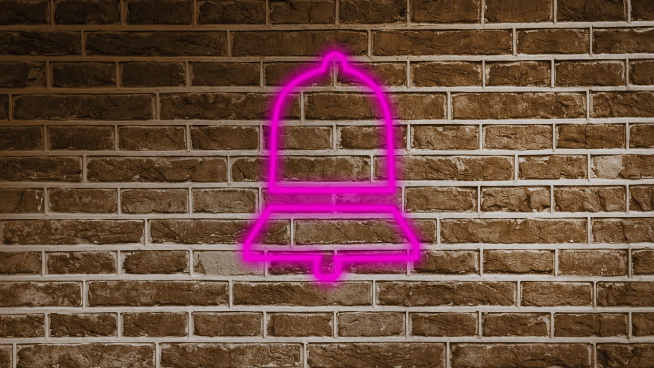 pulgares hacia abajo signo de neón en la pared de ladrillo 4k