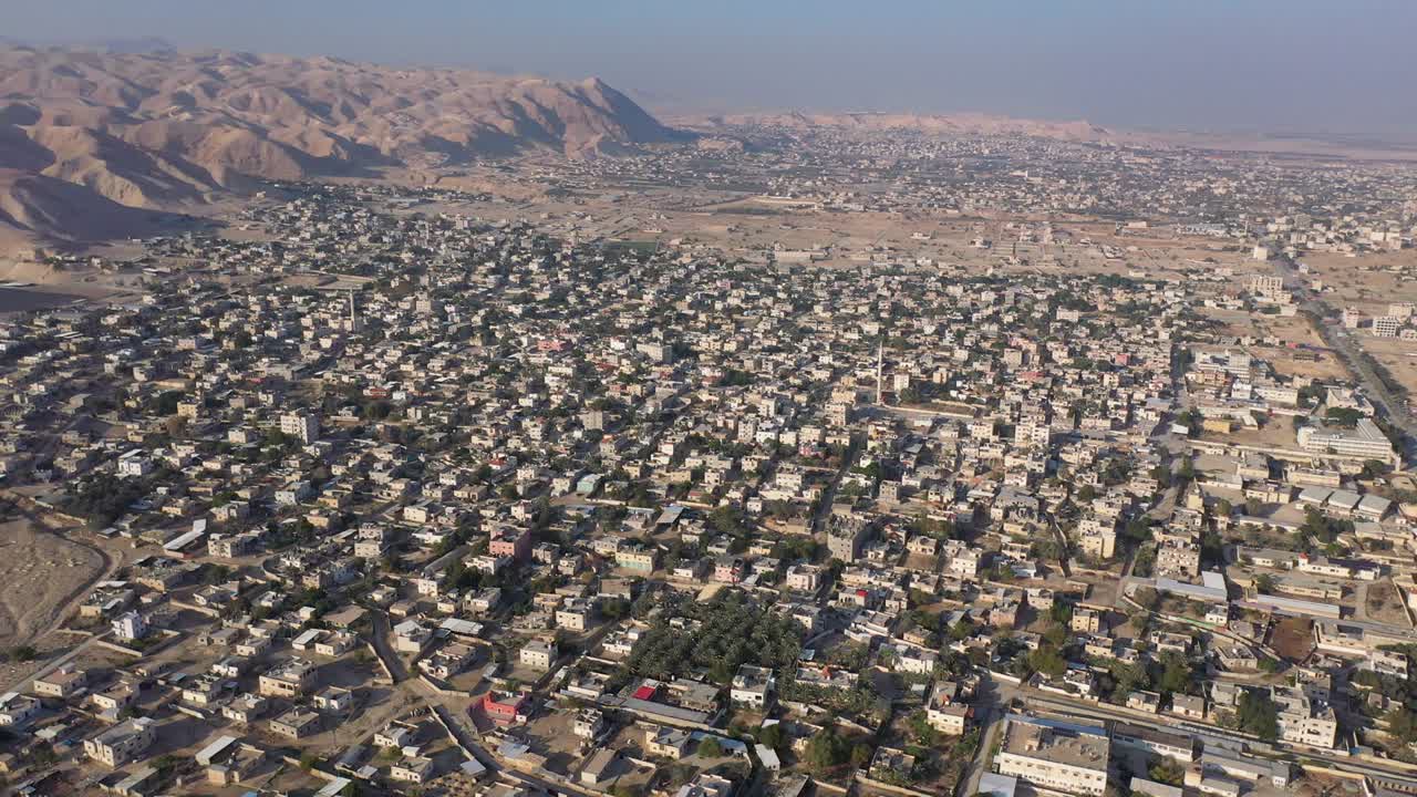 vista aérea de la ciudad de jericó en el territorio palestino panorama