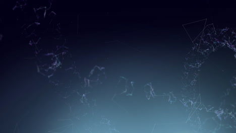 animación de redes de conexiones y estructura de adn en fondo azul