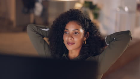 success, motivation and relax with a black woman