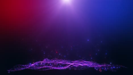 dark red blue glow dust particles, light effect.