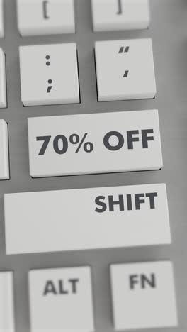 70% off button pressing on keyboard vertical video