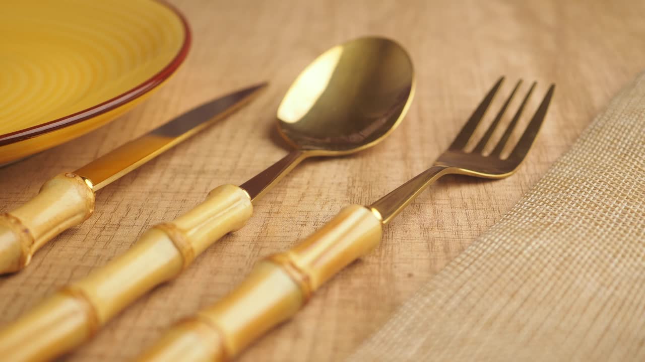 Close-up of elegant cutlery and tableware