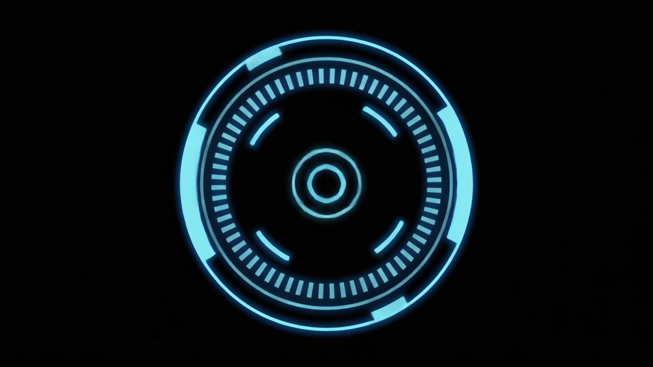 Animated Blue Futuristic HUD Circular Interface Element