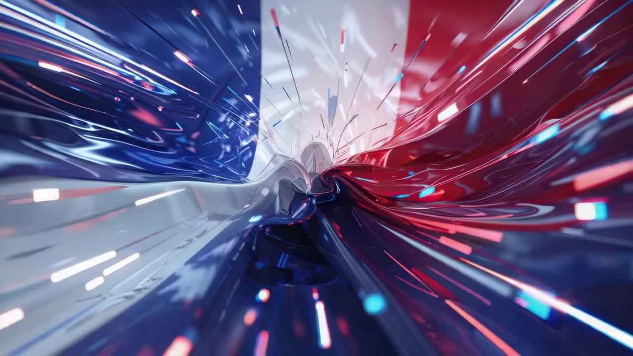 Abstract Dynamic French Flag Design