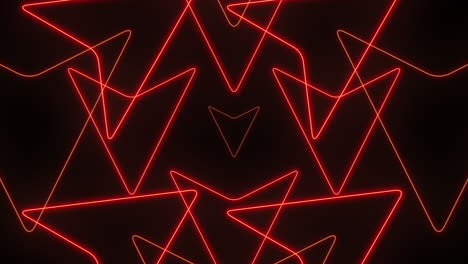 vibrant neon red arrow pattern on a futuristic black background