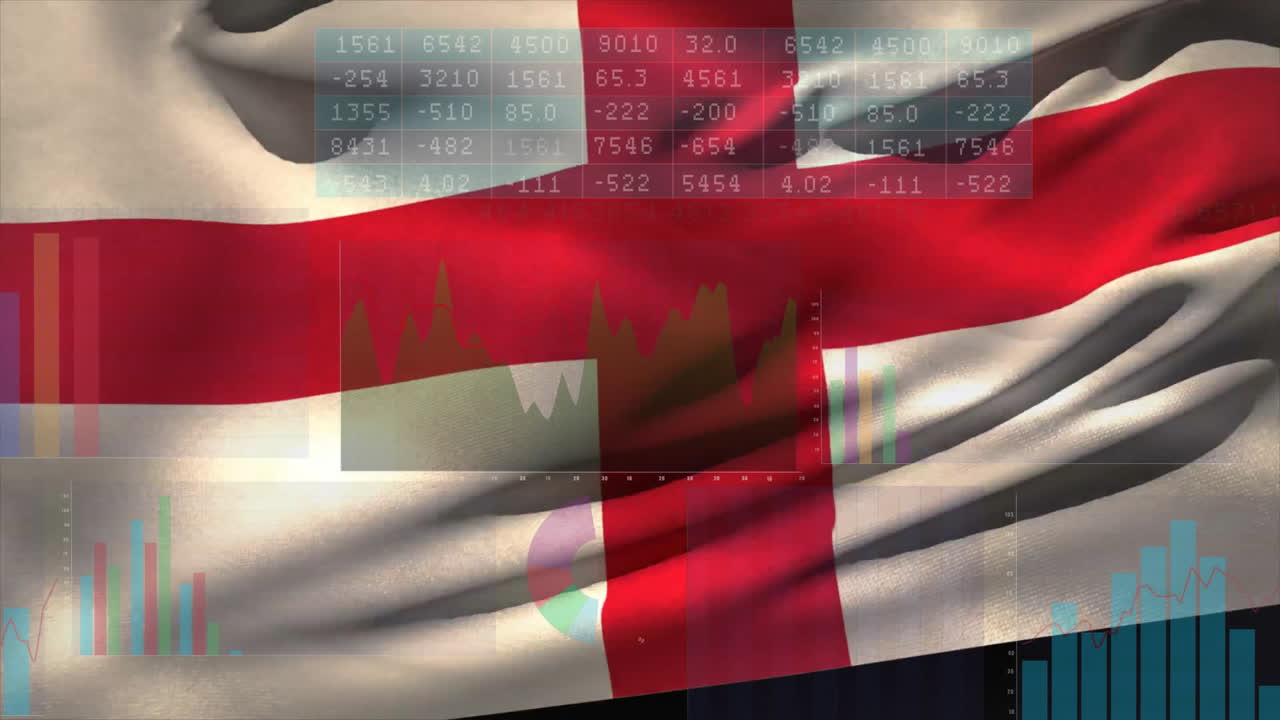 잉글랜드의  ⁇ 발 위에서 금융 데이터 처리의 애니메이션