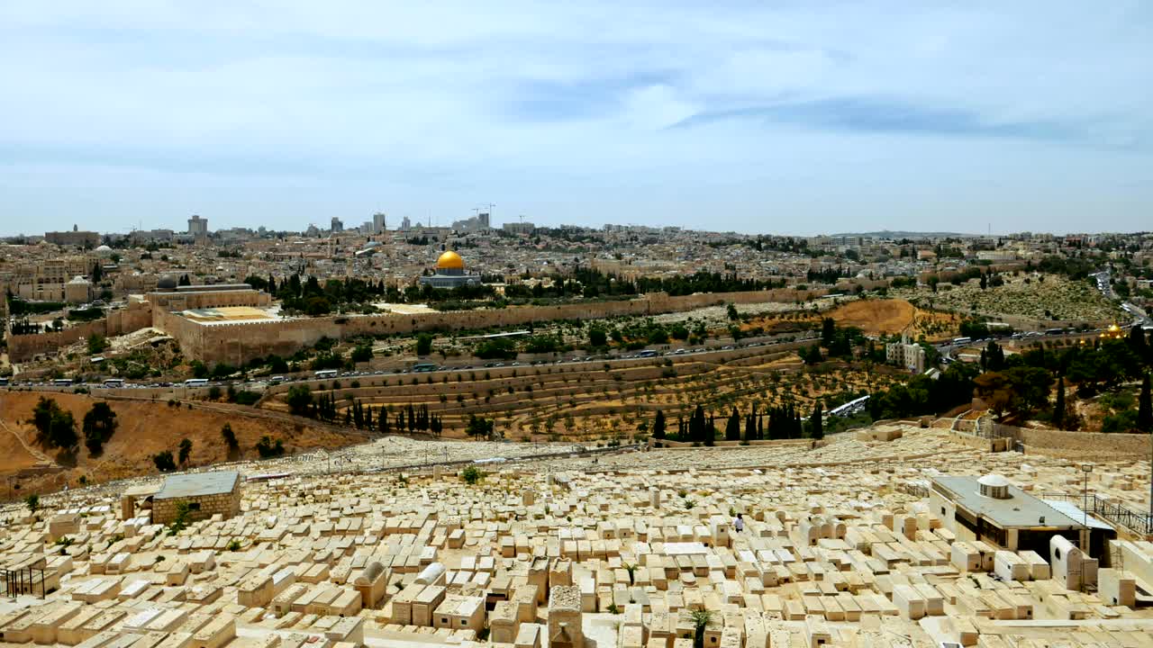 예루살렘 파노라마 올리브 마운틴 뷰 타임 스