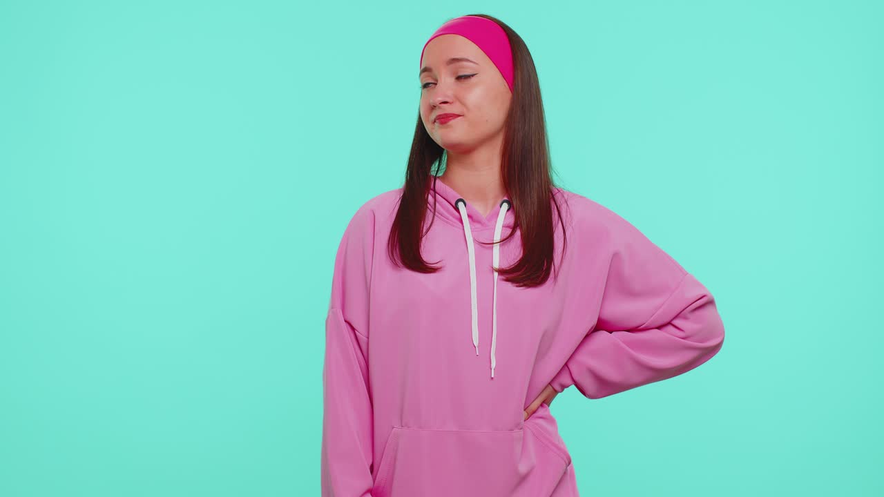 Young woman waiting for good luck loses becoming surprised sudden lottery results bad fortune loss