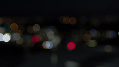 nighttime cityscape in wellington, focus pull and bokeh lighting wide shot