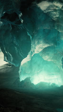 una oscura y misteriosa cueva de hielo
