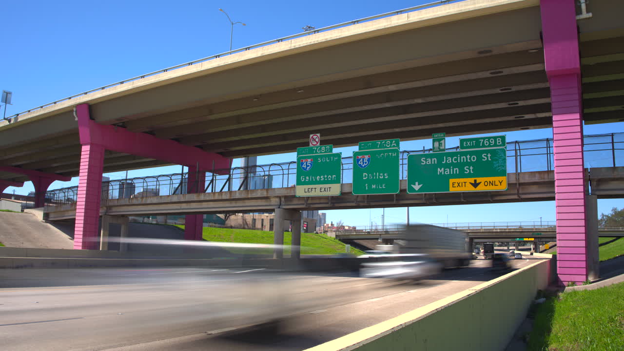 Timelapse of cars on I-10 East Houston Traffic