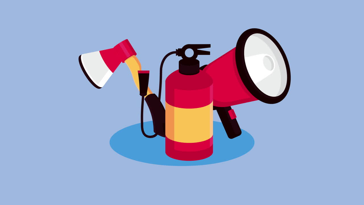 소화기 애니메이션을 가진 도시 응급 서비스