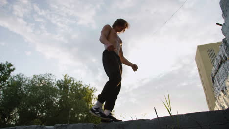 person doing parkour