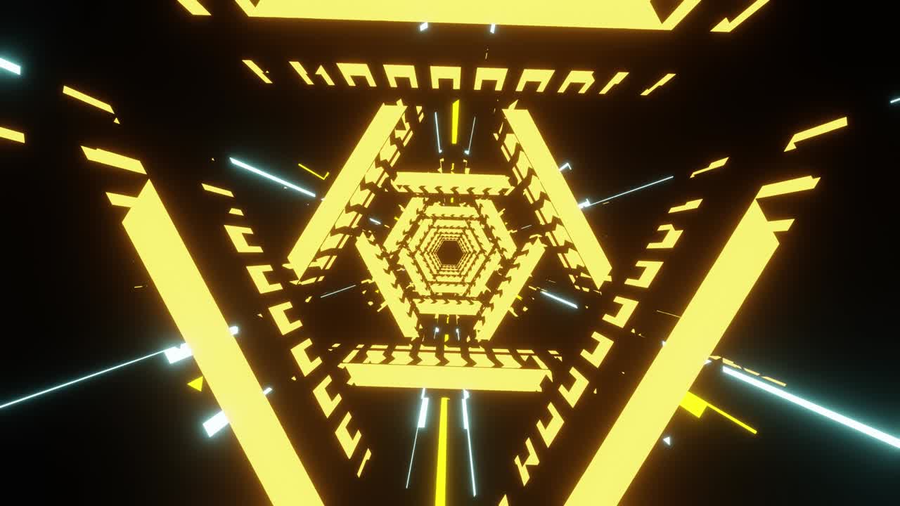 muévete a través del túnel de neón que brilla al ritmo de la música. vj animación de bucle para conciertos y vacaciones, videos musicales y espectáculos.