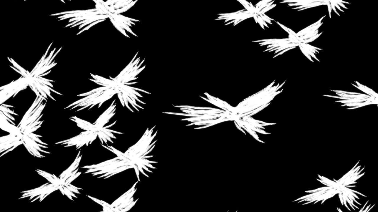 고 까마귀 비행 스케치 애니메이션 배경