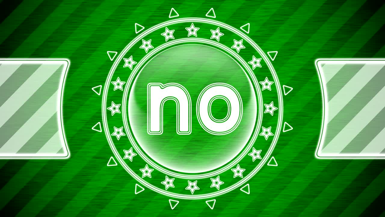 원 모양의 아이콘과 초록색 줄무 배경이 없습니다.