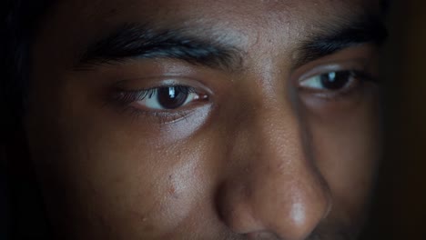 close-up of a young man's face