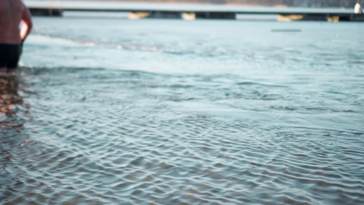 차가운 얼음 수영 선수