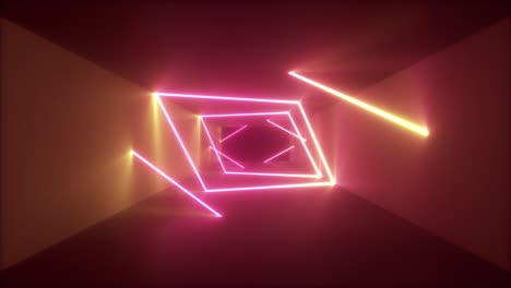 túnel de neón brillante