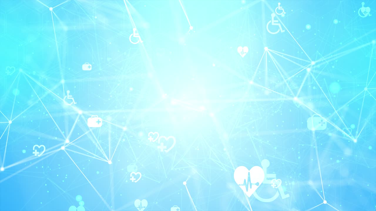 추상적인 기하학적 육각형 과학 네트워크: 선과 점을 연결하는 루프 4k