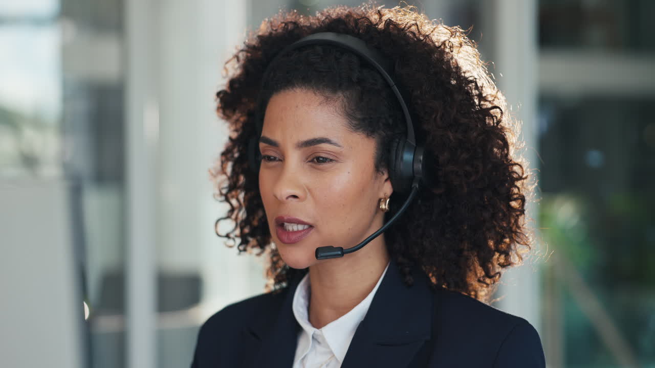 Businesswoman with Headset in Call Center