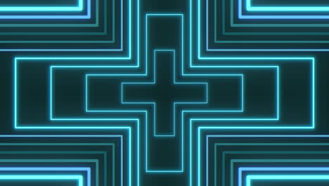 Blue-neon-crosses-in-vertigo-on-black-gradient