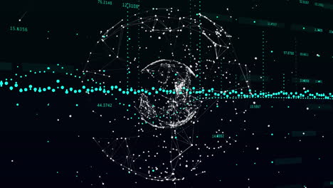 procesamiento de datos contra el globo de la red de conexión